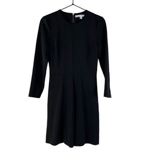 & Other Stories Womens Sheath Dress Black Pleated Jewel Neck Zip Long Sleeve 4